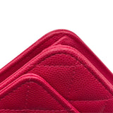 シャネル CHANEL ココロック マトラッセ チェーンウォレット A80766 22番台 ピンク GD金具 キャビア レディース ウォレットチェーン