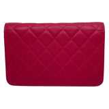 シャネル CHANEL ココロック マトラッセ チェーンウォレット A80766 22番台 ピンク GD金具 キャビア レディース ウォレットチェーン