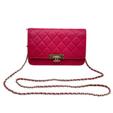 シャネル CHANEL ココロック マトラッセ チェーンウォレット A80766 22番台 ピンク GD金具 キャビア レディース ウォレットチェーン