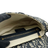 クリスチャン・ディオール Christian Dior オブリークサドルバッグ ネイビー GD金具 キャンバス レディース ショルダーバッグ