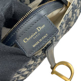 クリスチャン・ディオール Christian Dior オブリークサドルバッグ ネイビー GD金具 キャンバス レディース ショルダーバッグ