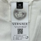 ヴェルサーチ VERSACE ロゴ刺繍半袖Tシャツ 1008324 ホワイト コットン レディース 半袖Ｔシャツ