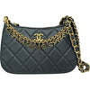 シャネル CHANEL ココマークチェーンショルダーバッグ AP3847 グレー ゴールド金具 レザー レディース ショルダーバッグ