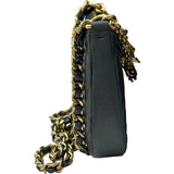 シャネル CHANEL ココマークチェーンショルダーバッグ AP3847 グレー ゴールド金具 レザー レディース ショルダーバッグ