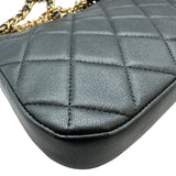 シャネル CHANEL ココマークチェーンショルダーバッグ AP3847 グレー ゴールド金具 レザー レディース ショルダーバッグ