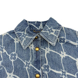 ルイ・ヴィトン LOUIS VUITTON モノグラム総柄 半袖 デニムジャケット HRS24W ブルー デニム メンズ デニムジャケット