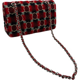 シャネル CHANEL マトラッセ25 A01112 18番台 ブラック/レッド シルバー金具 ツイード レディース ショルダーバッグ