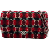 シャネル CHANEL マトラッセ25 A01112 18番台 ブラック/レッド シルバー金具 ツイード レディース ショルダーバッグ