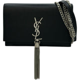 サンローラン SAINT LAURENT ケイトチェーンウォレット 452159 ブラック シルバー金具 レザー レディース ショルダーバッグ