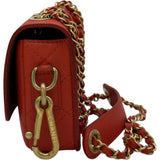 シャネル CHANEL フラップコインパース付ショルダーバッグ AS1094 28番台 レッド ゴールド金具 カーフスキン レディース ショルダーバッグ