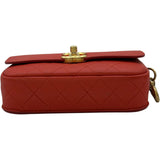 シャネル CHANEL フラップコインパース付ショルダーバッグ AS1094 28番台 レッド ゴールド金具 カーフスキン レディース ショルダーバッグ