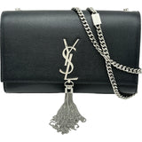 YVES SAINT LAURENT ケイトチェーンショルダーバッグ 354119 ブラック/シルバー金具 レザー レディース ショルダーバッグ