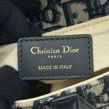 クリスチャン・ディオール Christian Dior ミニサドルバッグ ネイビー/ゴールド金具 キャンバス レディース ショルダーバッグ