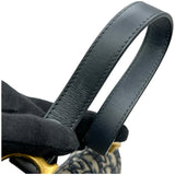 クリスチャン・ディオール Christian Dior オブリークサドルバッグ ネイビー/ゴールド金具 キャンバス レディース ショルダーバッグ