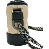 シャネル CHANEL ガブリエル スモール ホーボーバッグ A91810 25番台 ベージュ/ブラック/シルバー/ゴールド金具 エイジドカーフ レディース ショルダーバッグ