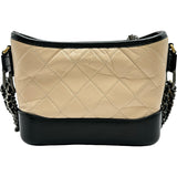 シャネル CHANEL ガブリエル スモール ホーボーバッグ A91810 25番台 ベージュ/ブラック/シルバー/ゴールド金具 エイジドカーフ レディース ショルダーバッグ