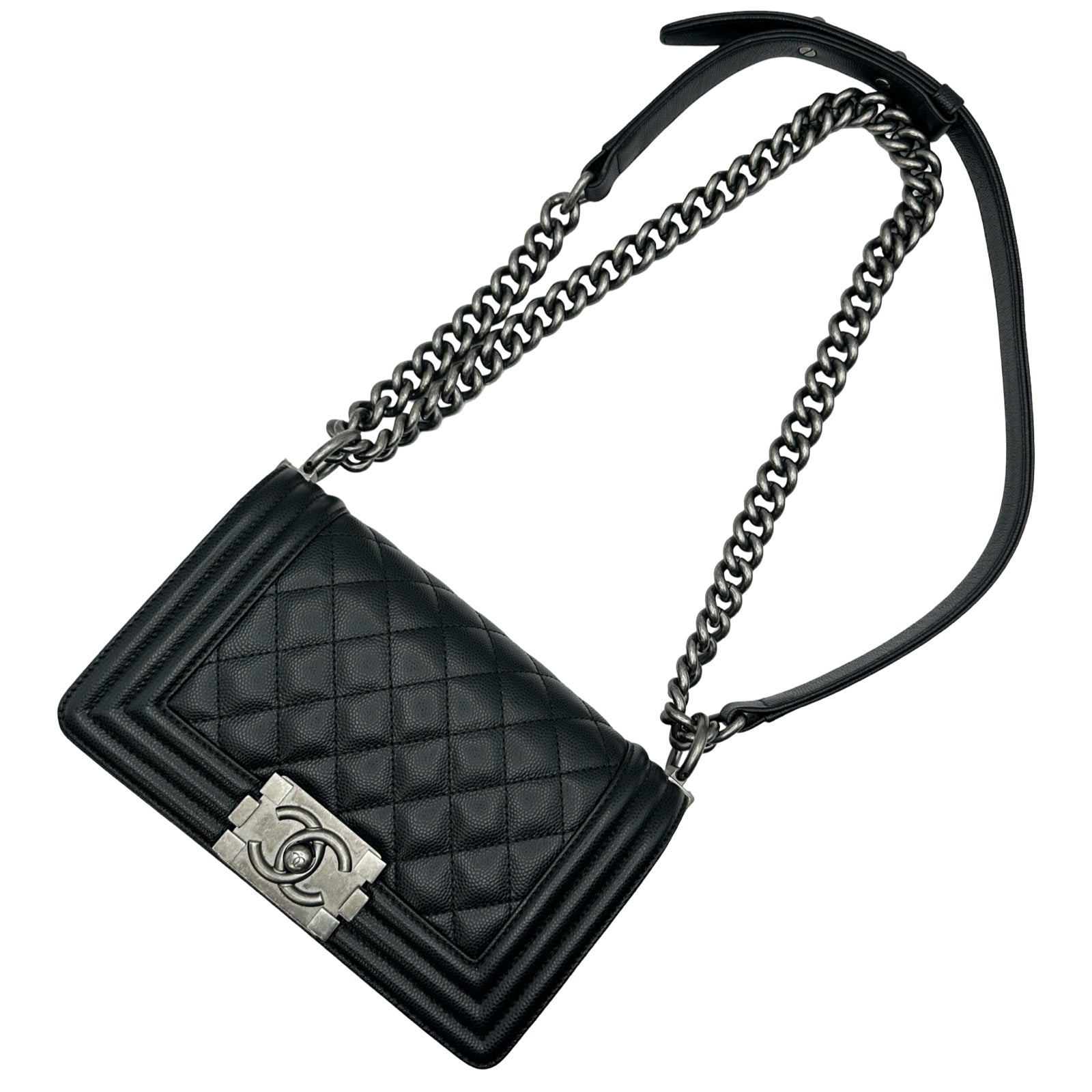 シャネル CHANEL ボーイシャネル20 A67085 ブラック/シルバー金具 キャビアスキン レディース ショルダーバッグ シャネル CHANEL ボーイシャネル20 A67085 ブラック シルバー金具