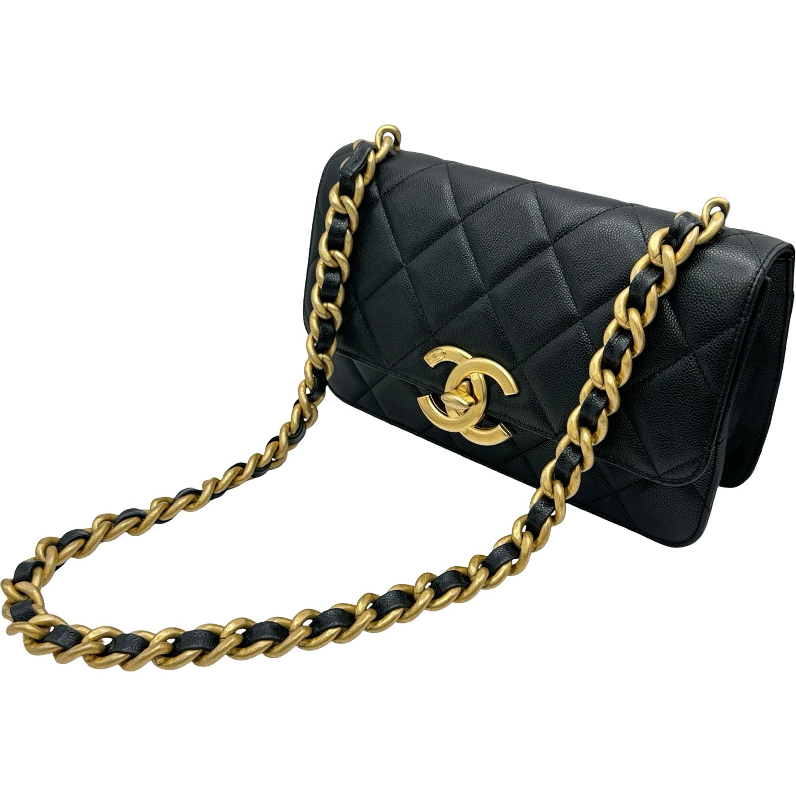 シャネル CHANEL ラージココマークチェーンショルダー ブラック