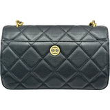 シャネル CHANEL ラージココマークチェーンショルダー ブラック/ゴールド金具 キャビアスキン レディース ショルダーバッグ