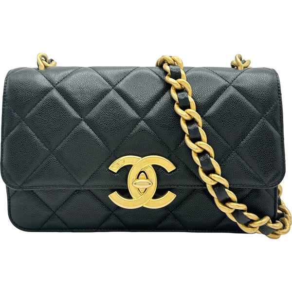 シャネル CHANEL ラージココマークチェーンショルダー ブラック