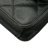 シャネル CHANEL ラージココマークチェーンショルダー ブラック/ゴールド金具 キャビアスキン レディース ショルダーバッグ