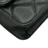 シャネル CHANEL ラージココマークチェーンショルダー ブラック/ゴールド金具 キャビアスキン レディース ショルダーバッグ