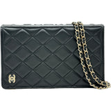 シャネル CHANEL フラップチェーンウォレット AP2952 ブラック/ホワイト/ゴールド金具 ラム レディース ウォレットチェーン