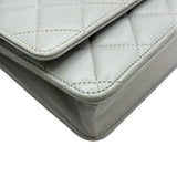 シャネル CHANEL ココボールチェーンウォレット AP1450 グレー/ゴールド金具 ラム レディース ウォレットチェーン