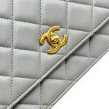 シャネル CHANEL ココボールチェーンウォレット AP1450 グレー/ゴールド金具 ラム レディース ウォレットチェーン