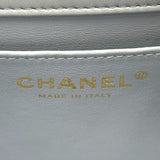 シャネル CHANEL ミニパールフラップバッグ AS4384 ライトグレー ゴールド金具 ラムスキン レディース ショルダーバッグ