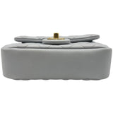 シャネル CHANEL ミニパールフラップバッグ AS4384 ライトグレー ゴールド金具 ラムスキン レディース ショルダーバッグ
