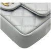 シャネル CHANEL ミニパールフラップバッグ AS4384 ライトグレー ゴールド金具 ラムスキン レディース ショルダーバッグ