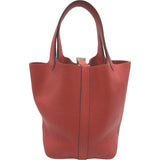 エルメス HERMES ピコタンロックPM A刻 ルージュトマト シルバー金具 トリヨン レディース ハンドバッグ