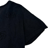シャネル CHANEL カメリアロゴ半袖サマーニットシャツ P11276 ブラック シルク レディース 半袖シャツ