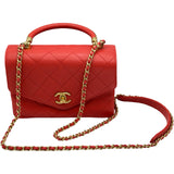 シャネル CHANEL マトラッセ2wayハンドバッグ AS0626 28番台 レッド/ゴールド金具 ラムスキン レディース ショルダーバッグ
