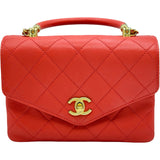 シャネル CHANEL マトラッセ2wayハンドバッグ AS0626 28番台 レッド/ゴールド金具 ラムスキン レディース ショルダーバッグ