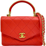 シャネル CHANEL マトラッセ2wayハンドバッグ AS0626 28番台 レッド/ゴールド金具 ラムスキン レディース ショルダーバッグ