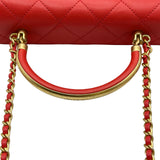 シャネル CHANEL マトラッセ2wayハンドバッグ AS0626 28番台 レッド/ゴールド金具 ラムスキン レディース ショルダーバッグ