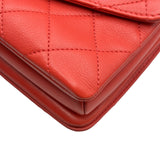 シャネル CHANEL マトラッセ2wayハンドバッグ AS0626 28番台 レッド/ゴールド金具 ラムスキン レディース ショルダーバッグ