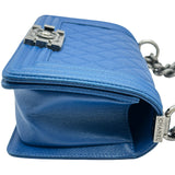 シャネル CHANEL ボーイシャネル20 A670861 23番台 ブルー/シルバー金具 キャビアスキン レディース ショルダーバッグ