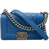 シャネル CHANEL ボーイシャネル20 A670861 23番台 ブルー/シルバー金具 キャビアスキン レディース ショルダーバッグ
