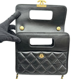 シャネル CHANEL マトラッセミニフラップバッグ AS4025 ブラック/ゴールド金具 エイジドカーフ レディース ショルダーバッグ