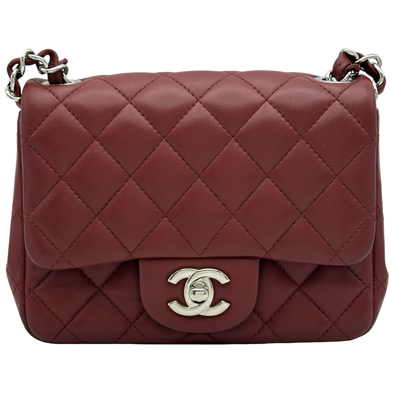 シャネル CHANEL ミニマトラッセ18 A35200 28番台 ボルドー/シルバー