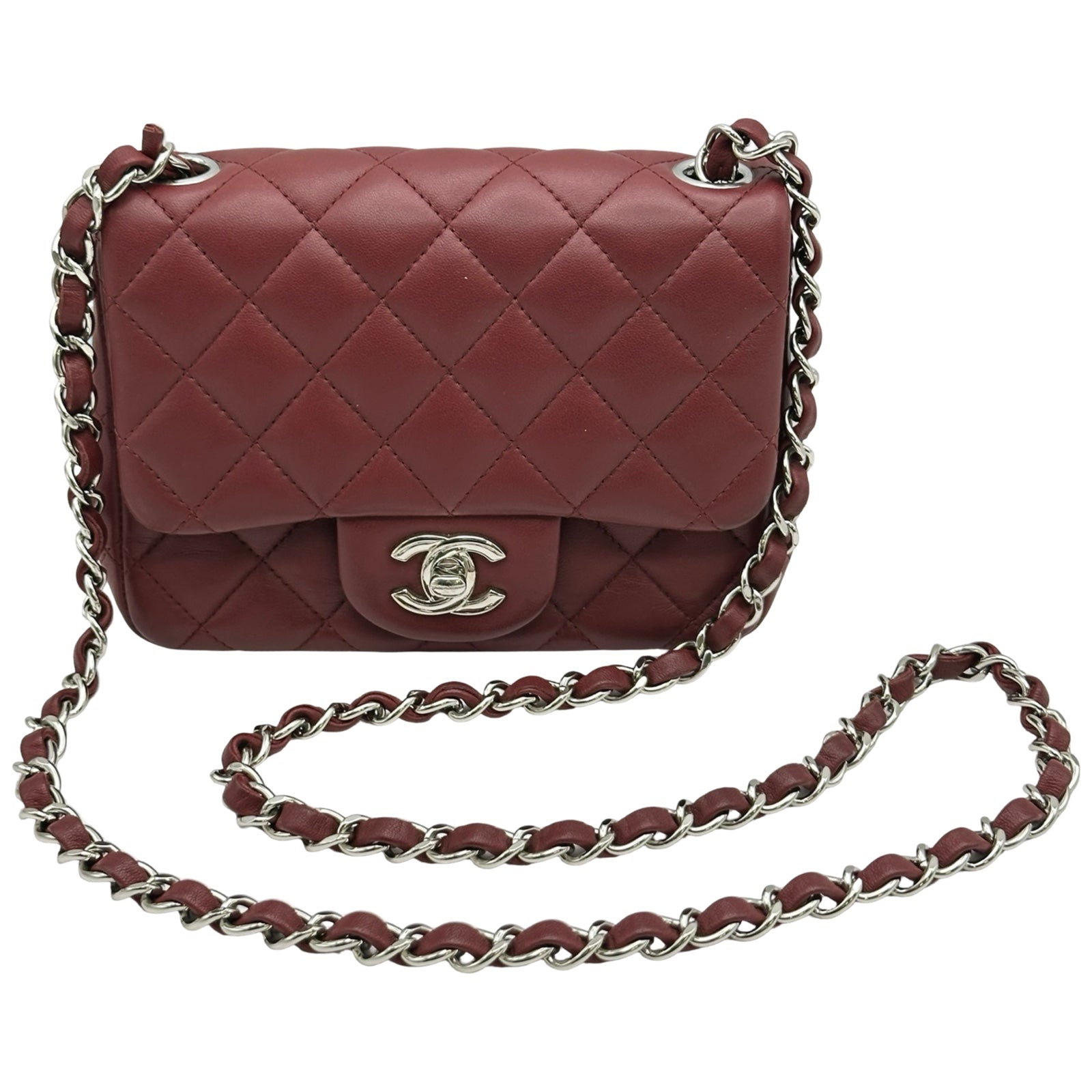 シャネル CHANEL ミニマトラッセ18 A35200 28番台 ボルドー/シルバー金具 ラムスキン レディース ショルダーバッグ シャネル CHANEL ミニマトラッセ18 A35200 28番台 ボルドー/シルバー