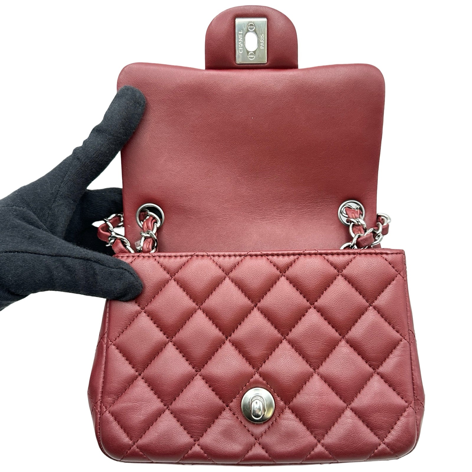 シャネル CHANEL ミニマトラッセ18 A35200 28番台 ボルドー/シルバー金具 ラムスキン レディース ショルダーバッグ シャネル CHANEL ミニマトラッセ18 A35200 28番台 ボルドー/シルバー
