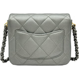 シャネル CHANEL ミニフラップチェーンショルダーバッグ AS2734 シルバー/ゴールド/シルバー金具 ラムスキン レディース ショルダーバッグ