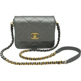 シャネル CHANEL ミニフラップチェーンショルダーバッグ AS2734 シルバー/ゴールド/シルバー金具 ラムスキン レディース ショルダーバッグ