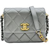 シャネル CHANEL ミニフラップチェーンショルダーバッグ AS2734 シルバー/ゴールド/シルバー金具 ラムスキン レディース ショルダーバッグ