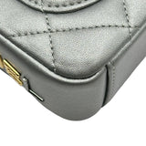 シャネル CHANEL ミニフラップチェーンショルダーバッグ AS2734 シルバー/ゴールド/シルバー金具 ラムスキン レディース ショルダーバッグ