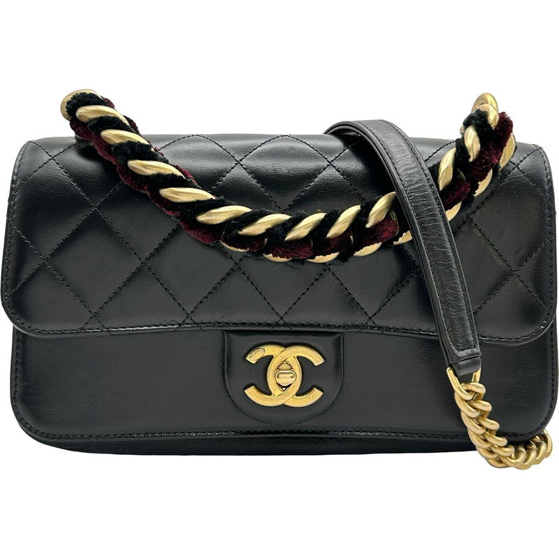 シャネル CHANEL トリプルフラップバッグ A91864 26番台 ブラック